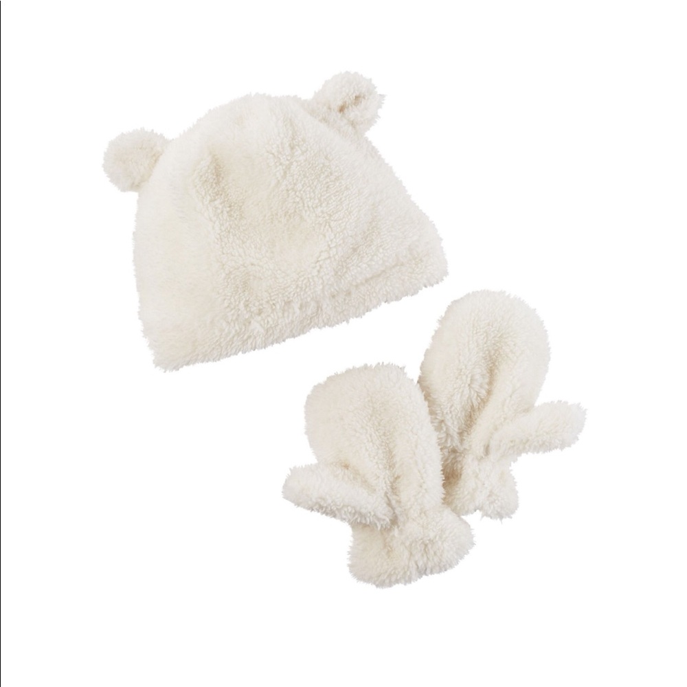 baby girl hat & mitten set